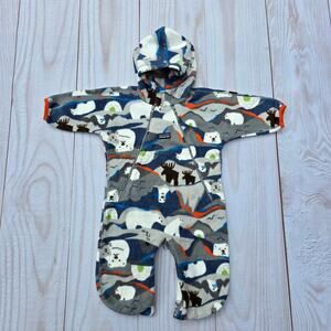 Patagonia Infant 6 Months Synchilla Bunting Fleece One Piece Zip Up Polar Bear